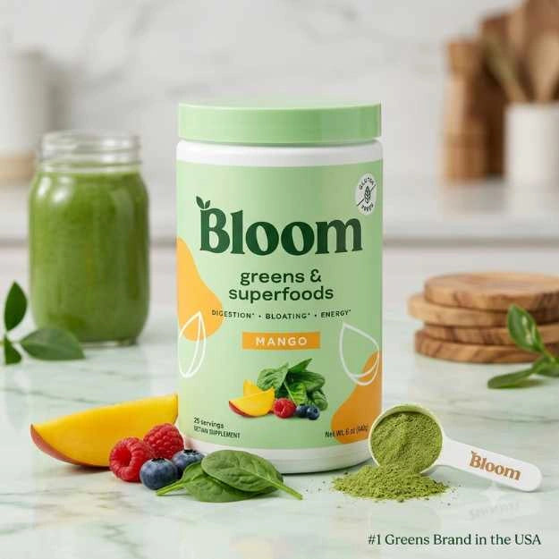 OLVIDATE DE LA MALA DIGESTION Y RENUEVA TU CUERPO CON BLOOM GREENS & SUPERFOODS  -TARRO 326.4gr