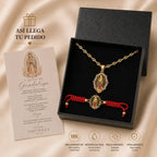 CADENA VIRGEN DE GUADALUPE ORO LAMINADO 18K+ 60CM DE LARGO+ PULSERA + 1 AÑO DE GARANTIA