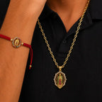 CADENA VIRGEN DE GUADALUPE ORO LAMINADO 18K+ 60CM DE LARGO+ PULSERA + 1 AÑO DE GARANTIA