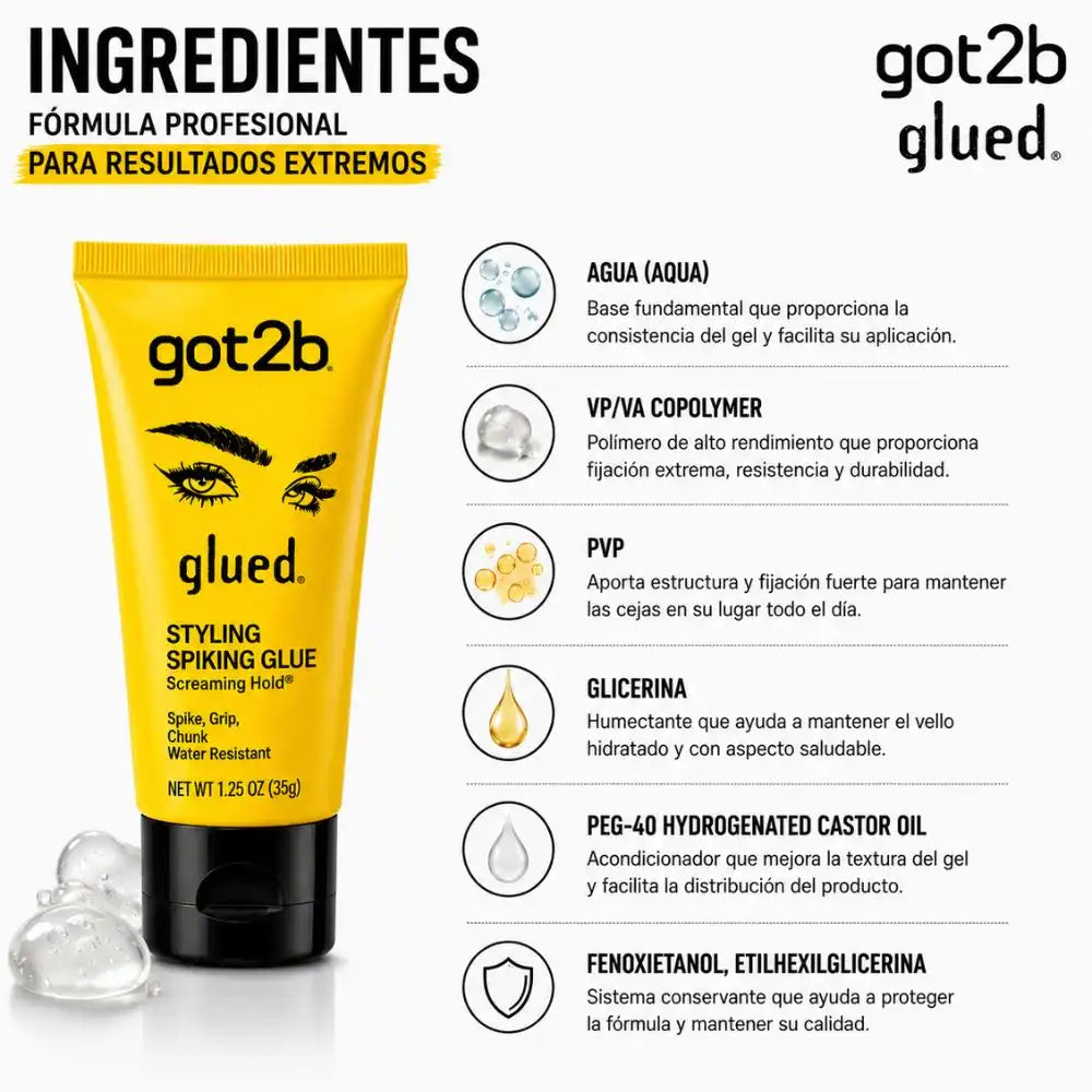 GOT2B, FIJACION EXTREMA PARA CEJAS Y PEINADOS