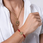 CADENA VIRGEN DE GUADALUPE ORO LAMINADO 18K+ 60CM DE LARGO+ PULSERA + 1 AÑO DE GARANTIA